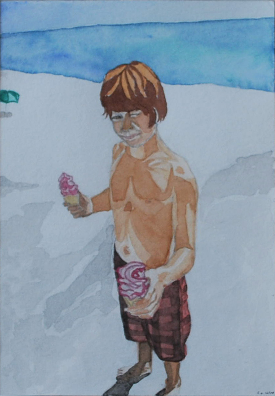 Icecream 2, Aquarell auf Papier, 16 cm x 23 cm