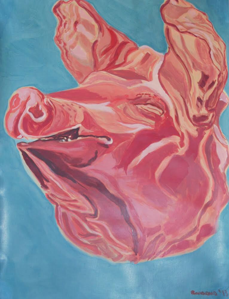 Das Schwein, Acryl auf Leinwand, 49 cm x 64 cm