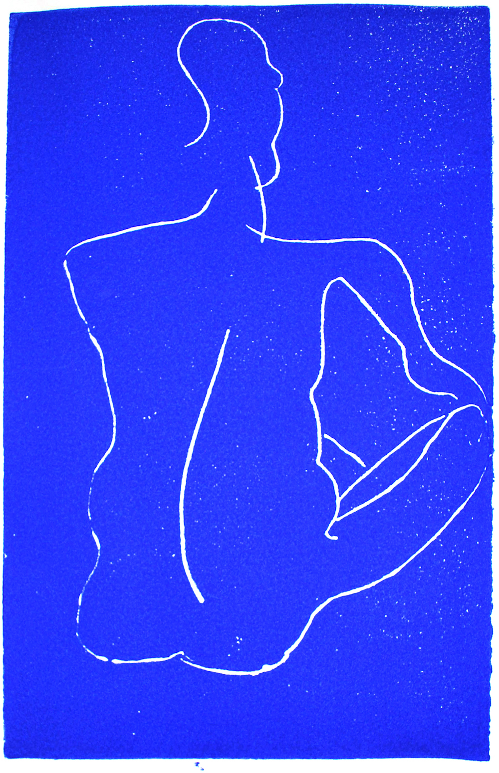 Sitzender Akt I, Styrenedruck, 26,5 cm x 41,4 cm